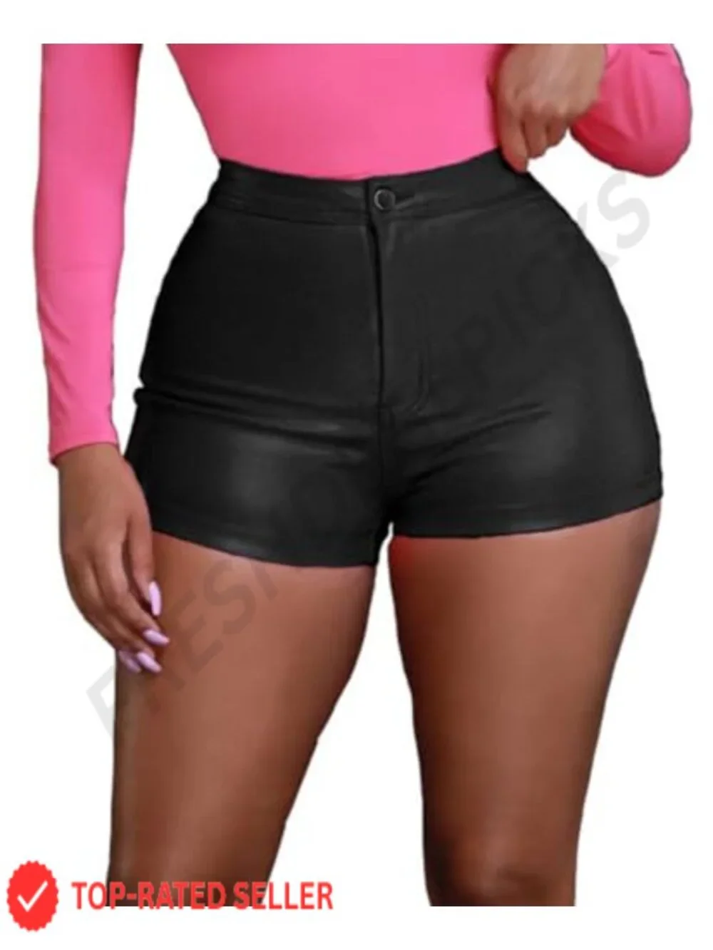 Women's Faux Leather Stretch Shorts High Waist Sexy Mini Hot Party Club